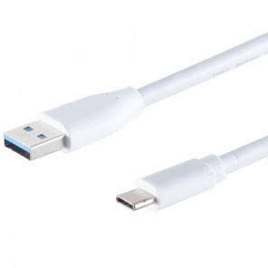 S-Impuls 13-31026 USB-A/C Adapterkabel 1m weiß USB 3.2, Gen 1x1, 5 Gbps, USB-A/C-Stecker, 4,5W
