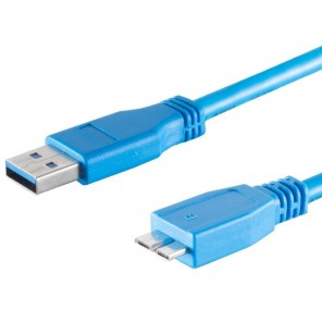S-Impuls 77191 USB-A/Micro-USB-B Adapterkabel 1m blau, USB 3.2, Gen 1x1, 5 Gbps, 4,5W