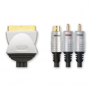 Profigold PGV 532 Videoanschlusskabel Scart-Stecker auf S-VHS-Stecker + 2x Cinch-Stecker vergoldet 1,50 Meter