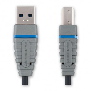 Bandridge BCL 5103 USB 3.0 SuperSpeed USB-Kabel 3,0 m vernickelte Kontakte USB A/B