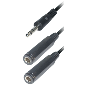 A85 Verbindungskabel Adapter | Klinkenstecker 6,3 mm stereo -  2x Klinkenkupplung, 0,2m Kabel