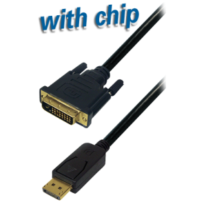 C301-1 DisplayPort Kabel DisplayPort Stecker 20 pol. auf DVI 24+1 Stecker,