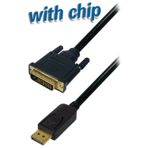 C301-2 DisplayPort Kabel DisplayPort Stecker 20 pol. auf DVI 24+1 Stecker,