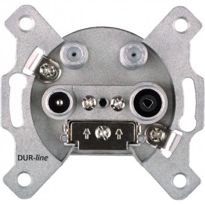 DUR-line SAT/BK Antennendose 4-Loch | Enddose, 2x SAT, AP/UP, Unicable-tauglich, 3dB