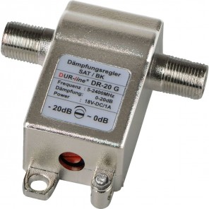 DUR-line DR 20G SAT/BK Dämpfungsregler 0-20dB | 45 bis 2400MHz, Druckgussgehäuse