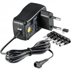 Goobay 67951 Universal Netzteil 3-12V - 12W - 1000mA | inkl. 6 DC-Adaptersteckern, schwarz