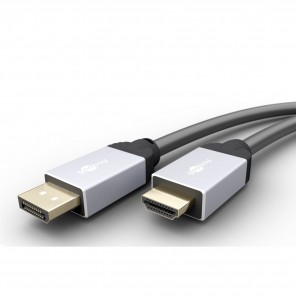 Goobay HDMI DisplayPort Verbindungskabel 1,5m schwarz 71612 | High-Speed Kabel DisplayPort-Stecker auf HDMI-Stecker 1,5m für 3D und Ultra HD bis 4K@50/60Hz (2160p)