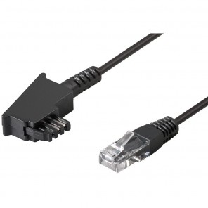 Goobay 6m Routerkabel 51234 TAE-F auf RJ45 (8P2C), Kabel für DSL- / ADSL- / VDSL-Router | Routerkabel 6m schwarz, TAE-F-Stecker > RJ45-Stecker