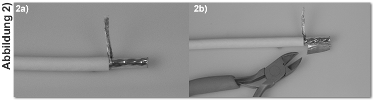 F-Stecker Montage Drahtschirm