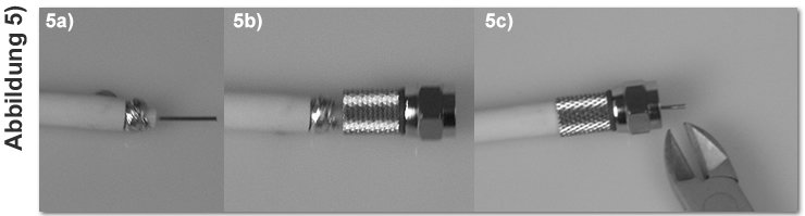 F-Stecker montieren - Stecker aufdrehen